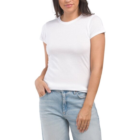 VINCE White Little Boy Pima Cotton Blend Tee - Picture 1 of 2